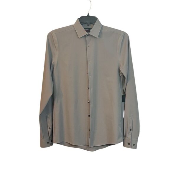 JF J Ferrar | Men’s Gray Button Down Collared Long Sleeve Dress Shirt - Picture 1 of 12